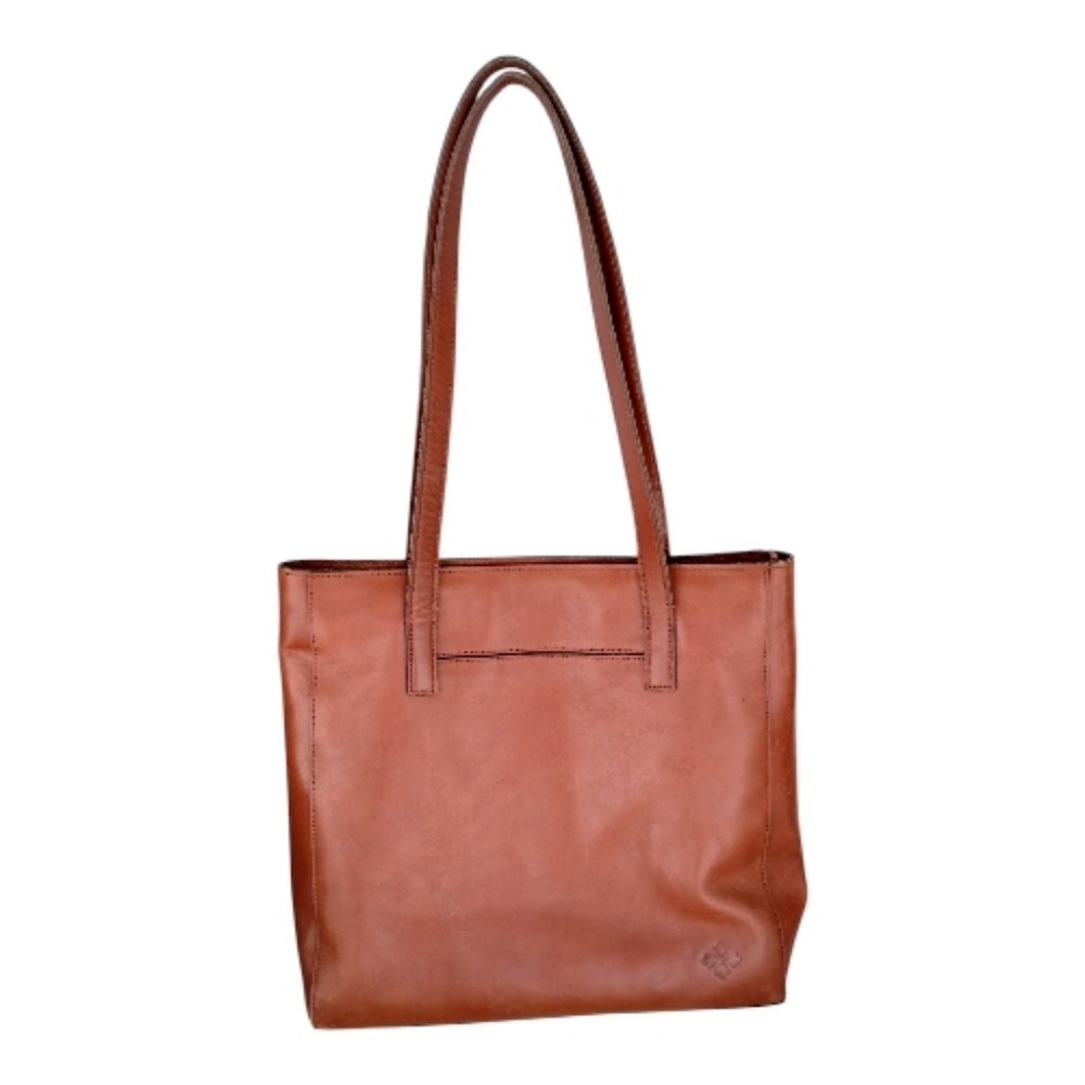 Patricia Nash Viana Tan Leather North South Tote Bag Shoulder Purse Laptop
